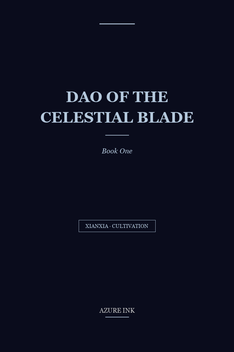 Dao of the Celestial Blade novel cover — a young cultivator holding a glowing jade pendant under moonlight